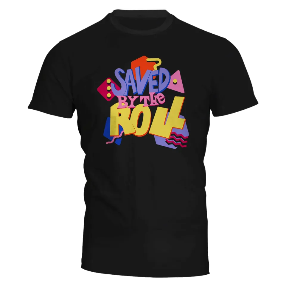 Roll A Crit Saved by the Roll T-shirt zwart katoen