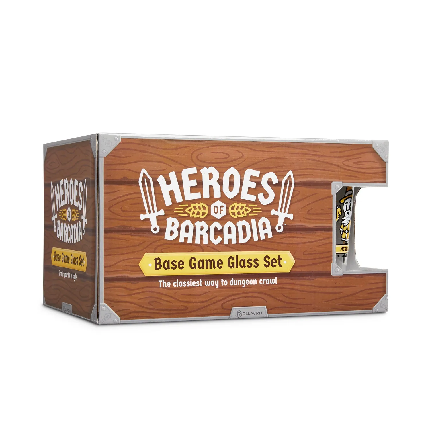 Roll A Crit Heroes of Barcadia pintglazen set 6 stuks glas