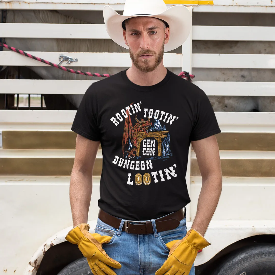 Roll A Crit Gen Con Rootin Tootin Dungeon Lootin T-shirt katoen