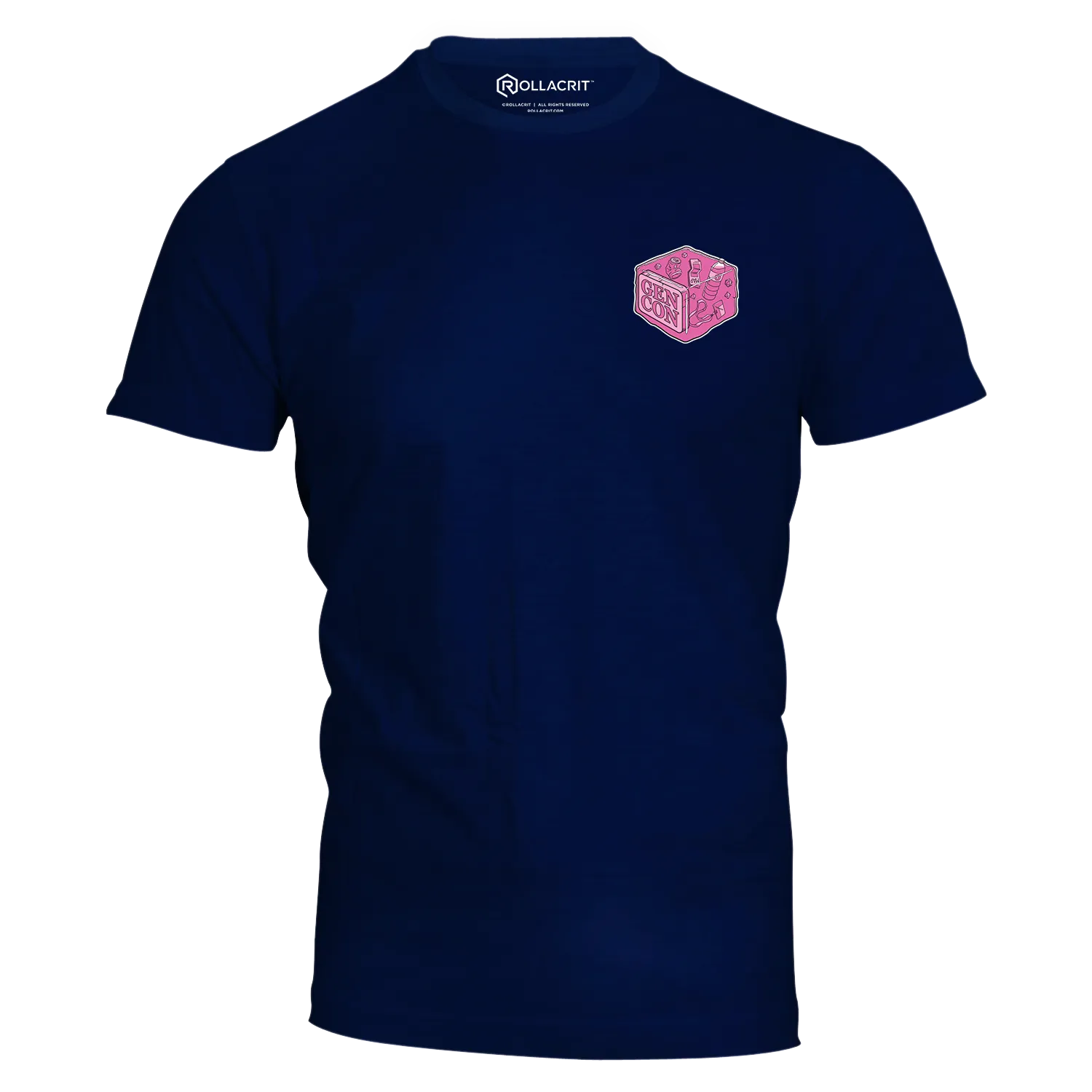 Roll A Crit Gen Con Pink Gelatinous Cube T-Shirt zwart
