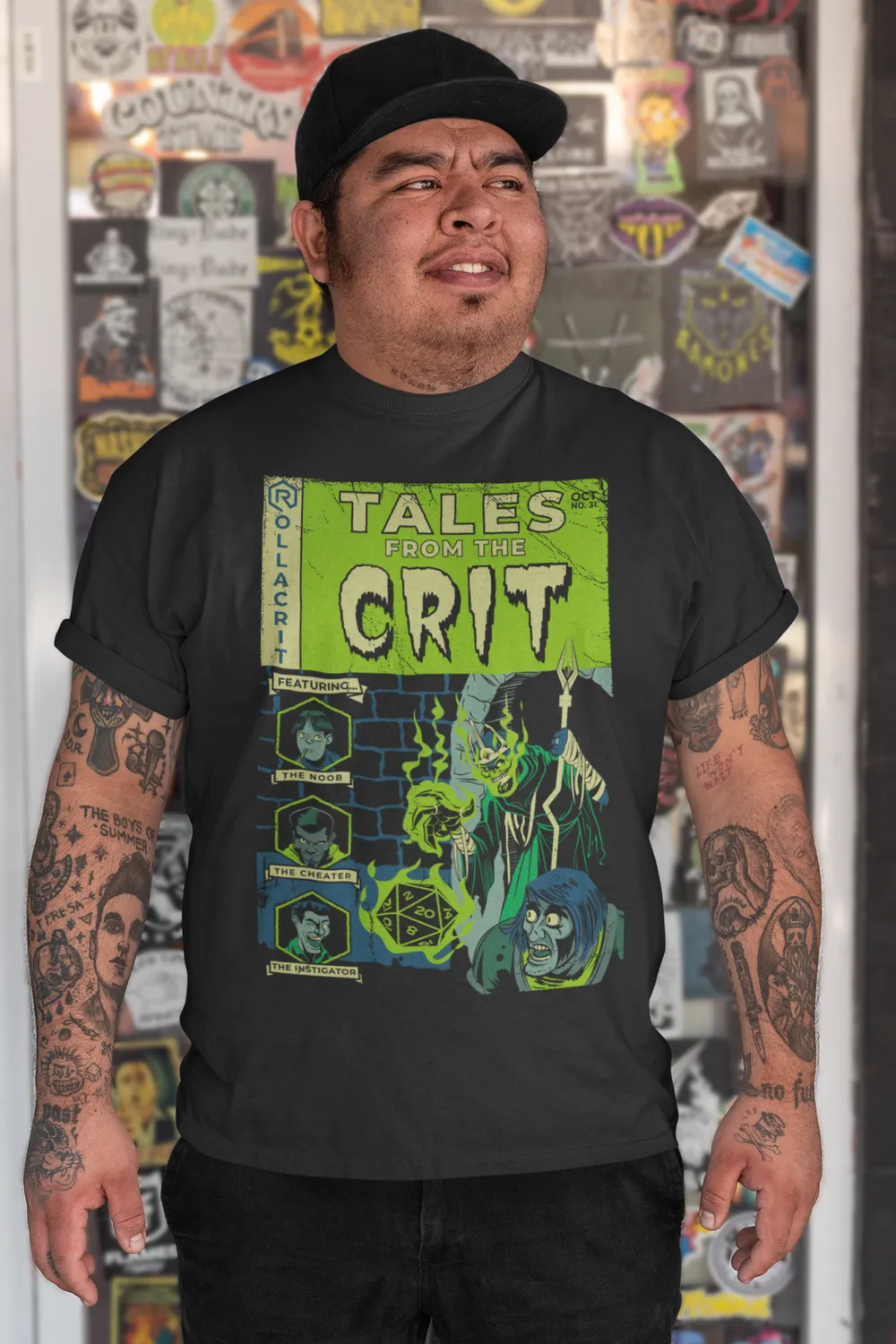 Roll A Crit Tales From the Crit T-shirt Halloween katoen