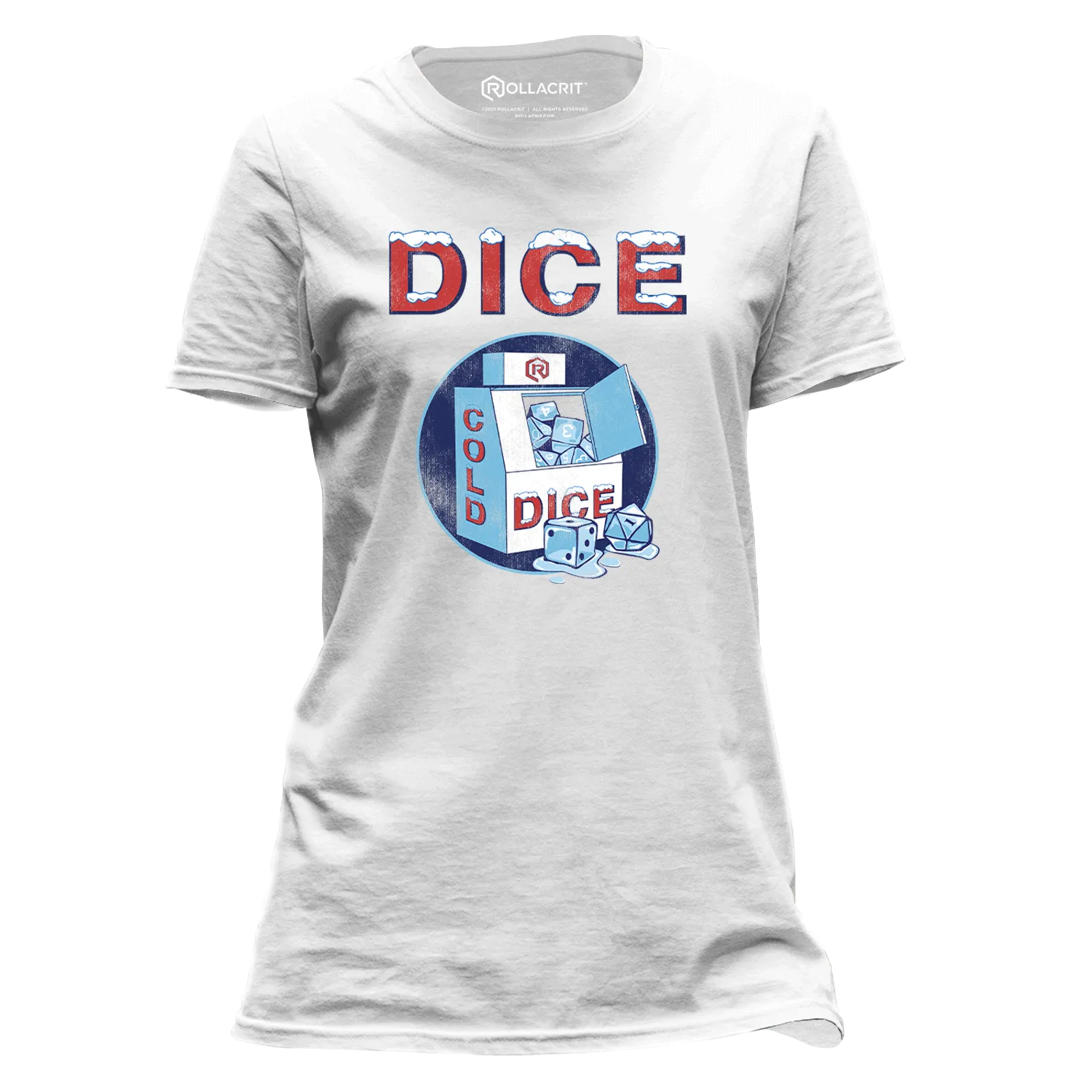 Roll A Crit ICE Dice Relaxed T-shirt navy dames
