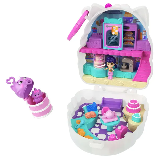 Polly Pocket Kittens Bakkerij compact reisspeelgoed met pop