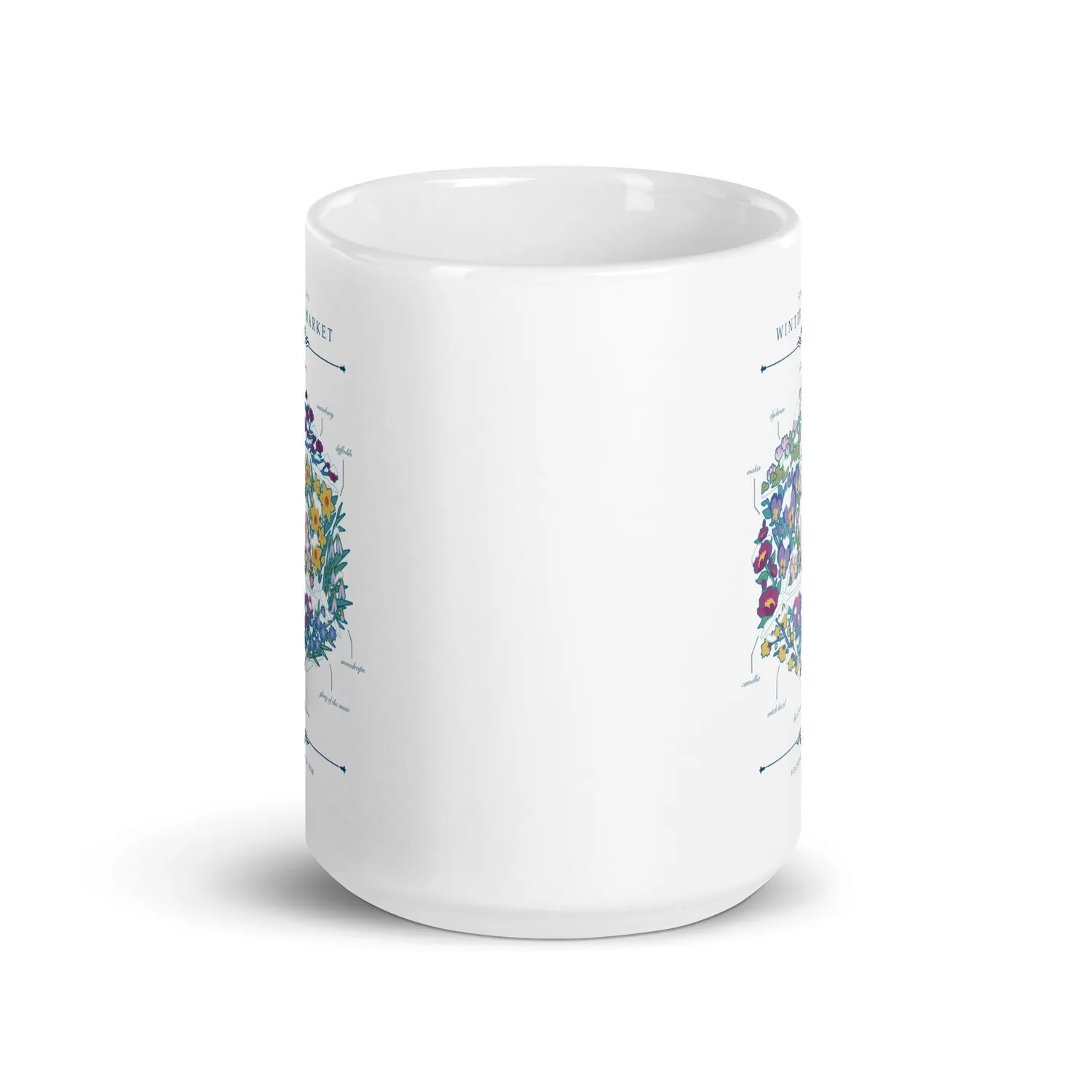 Roll A Crit Winter Floral d20 mok keramiek 11 oz