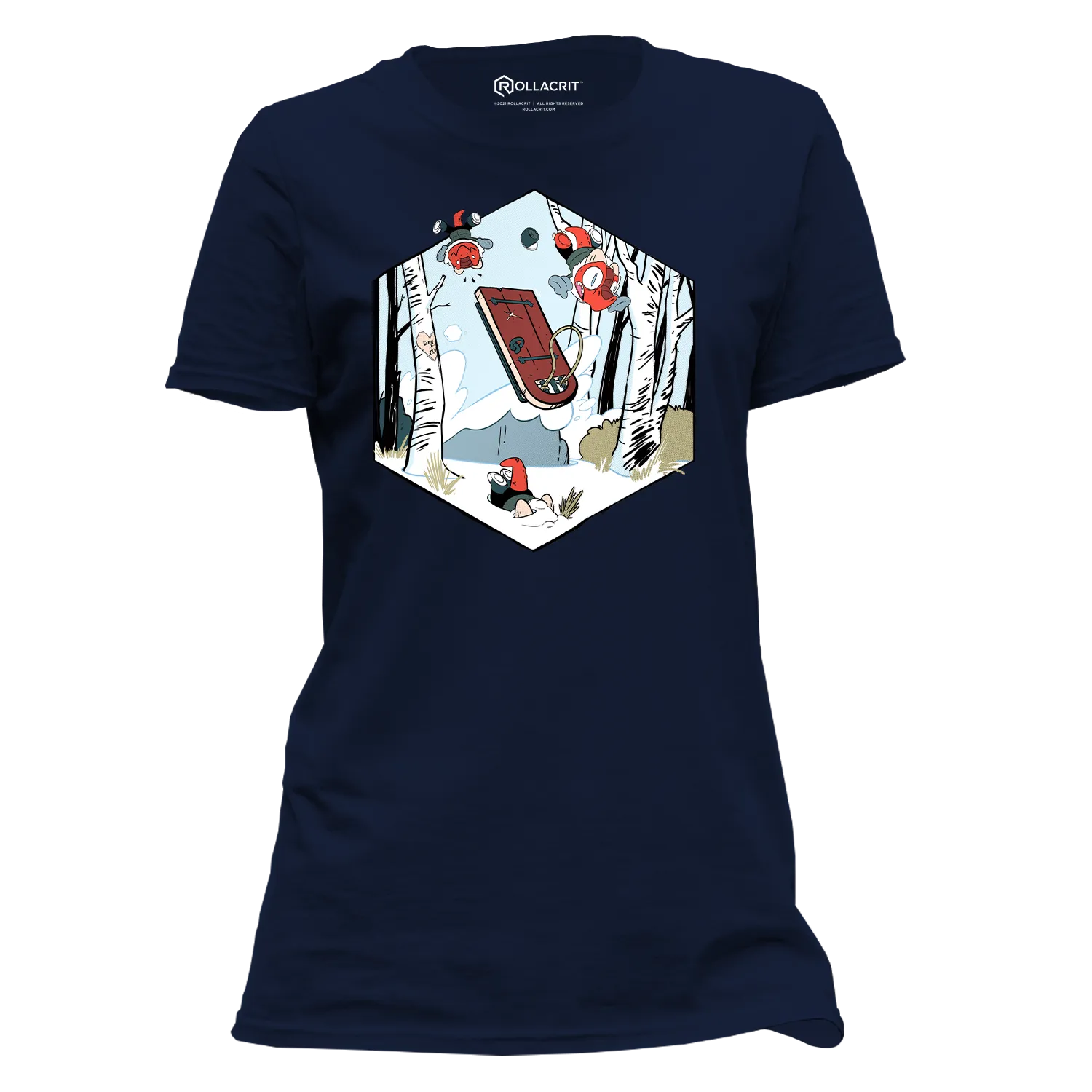 Roll A Crit Gen Con Kobolds Sledding dames T-shirt katoen