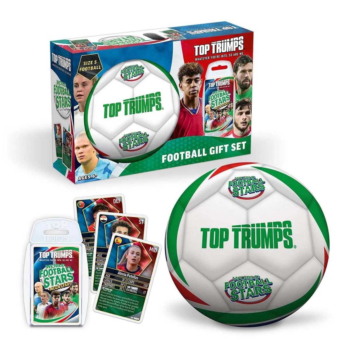 Top Trumps World Football Stars kaartspel + bal maat 5