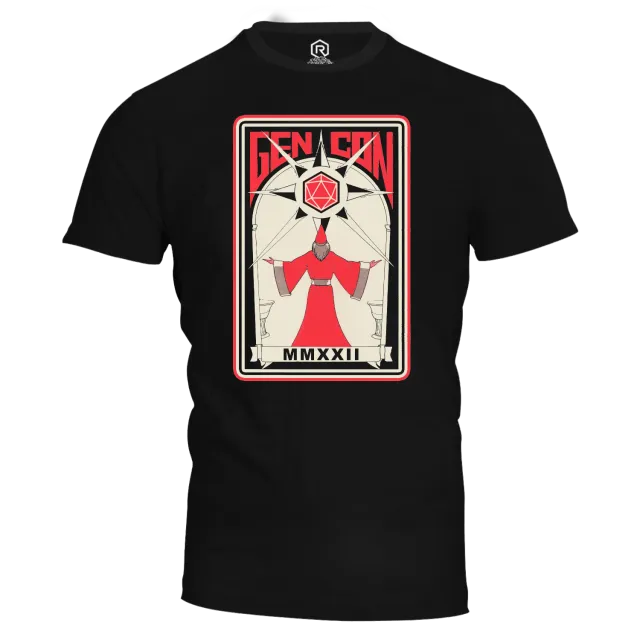 Gen Con 2022 Retro Wizard T-shirt zwart katoen