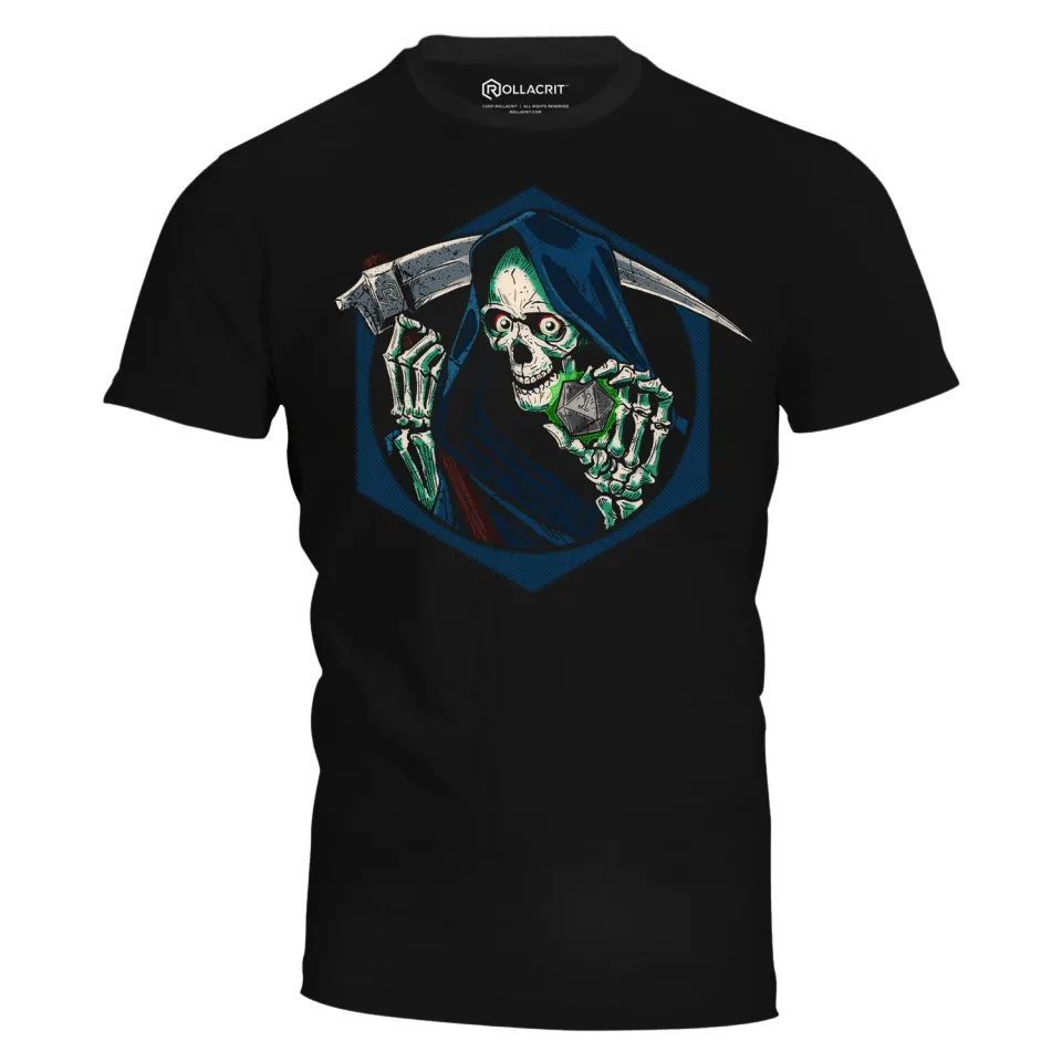 Roll A Crit Grim Roller T-shirt Halloween katoen