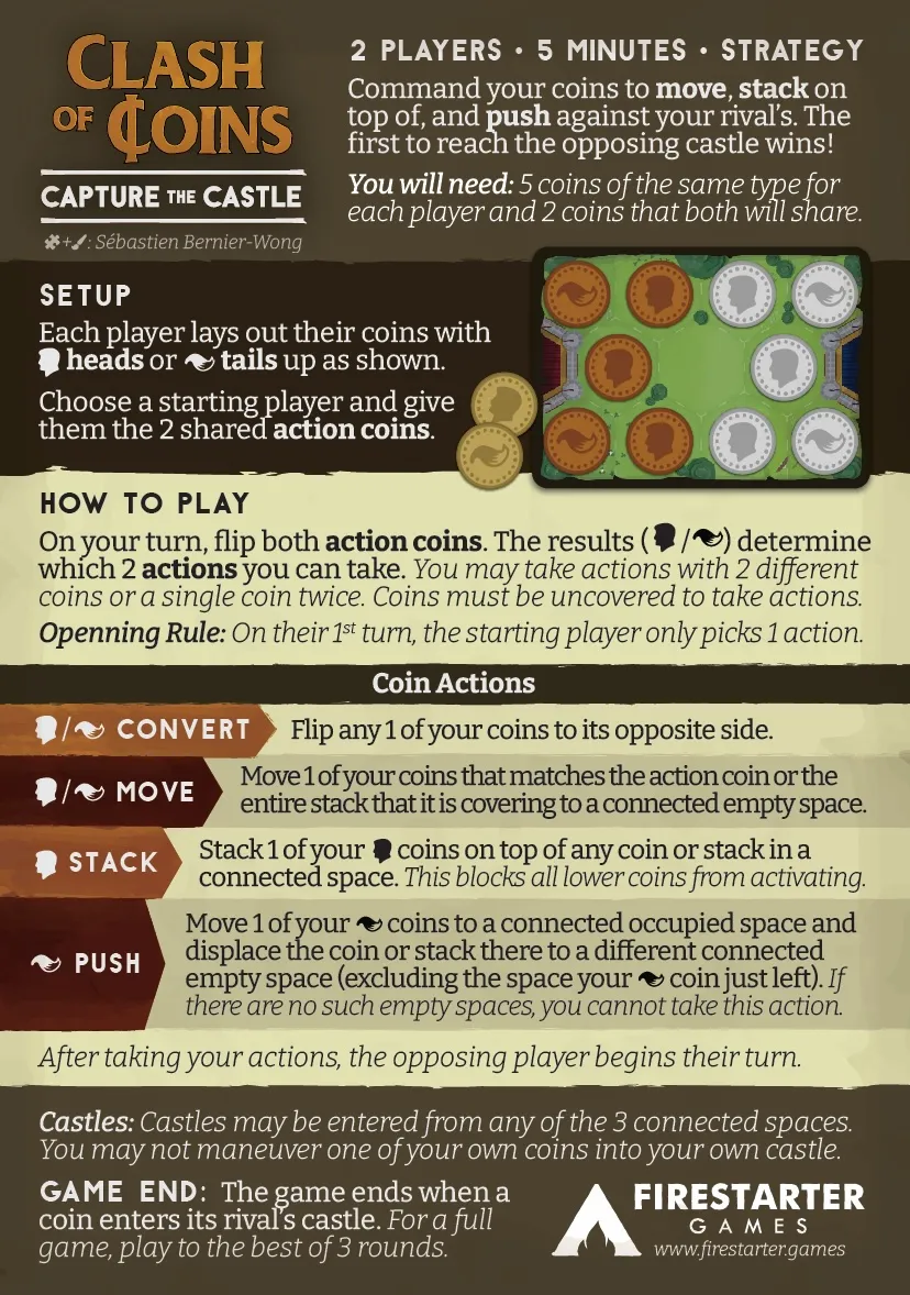 Reforest Clash of Coins Castle Crash kaartspel 2 spelers