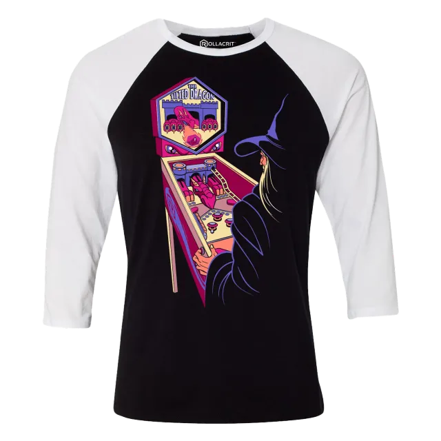 Roll A Crit Pinball Wizard Raglan shirt 3/4 mouw katoen