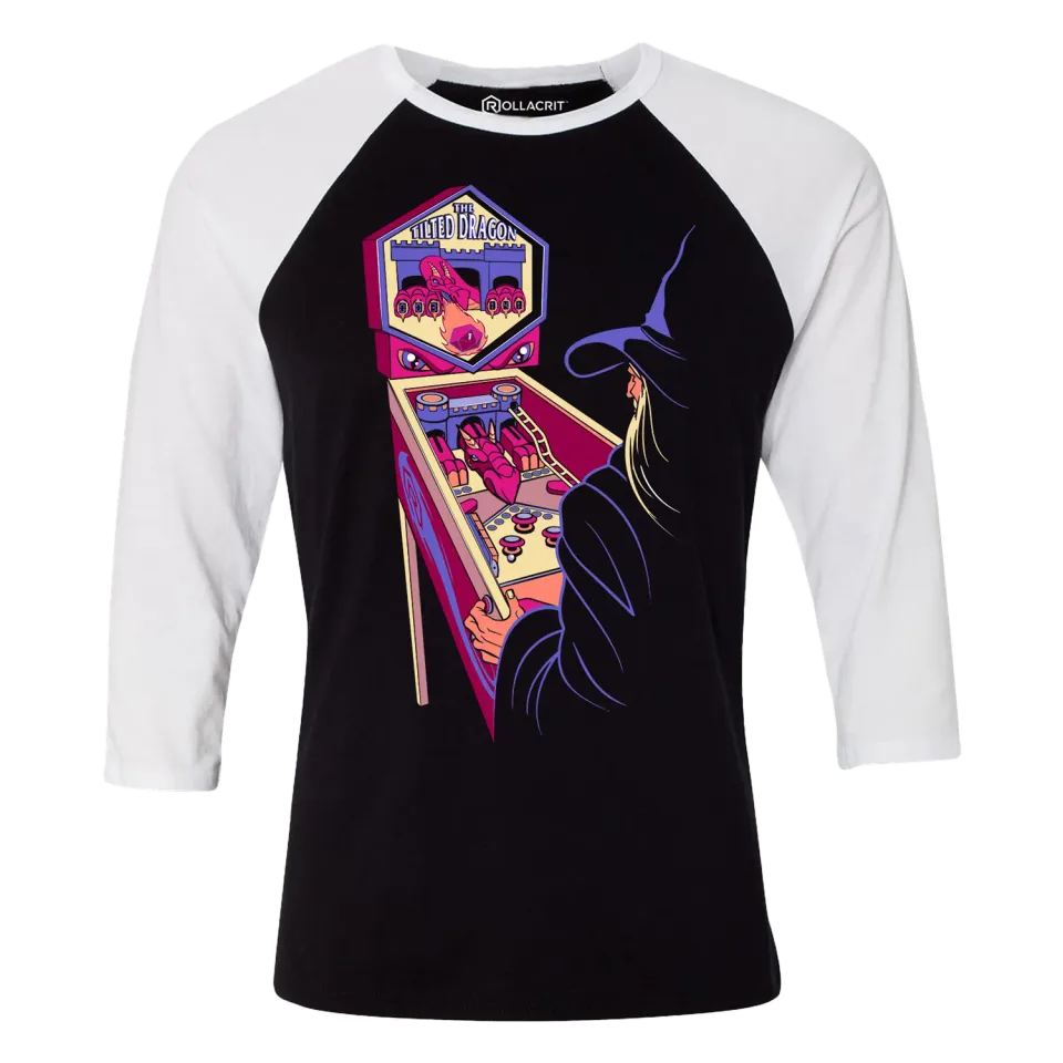 Roll A Crit Pinball Wizard Raglan shirt 3/4 mouw katoen