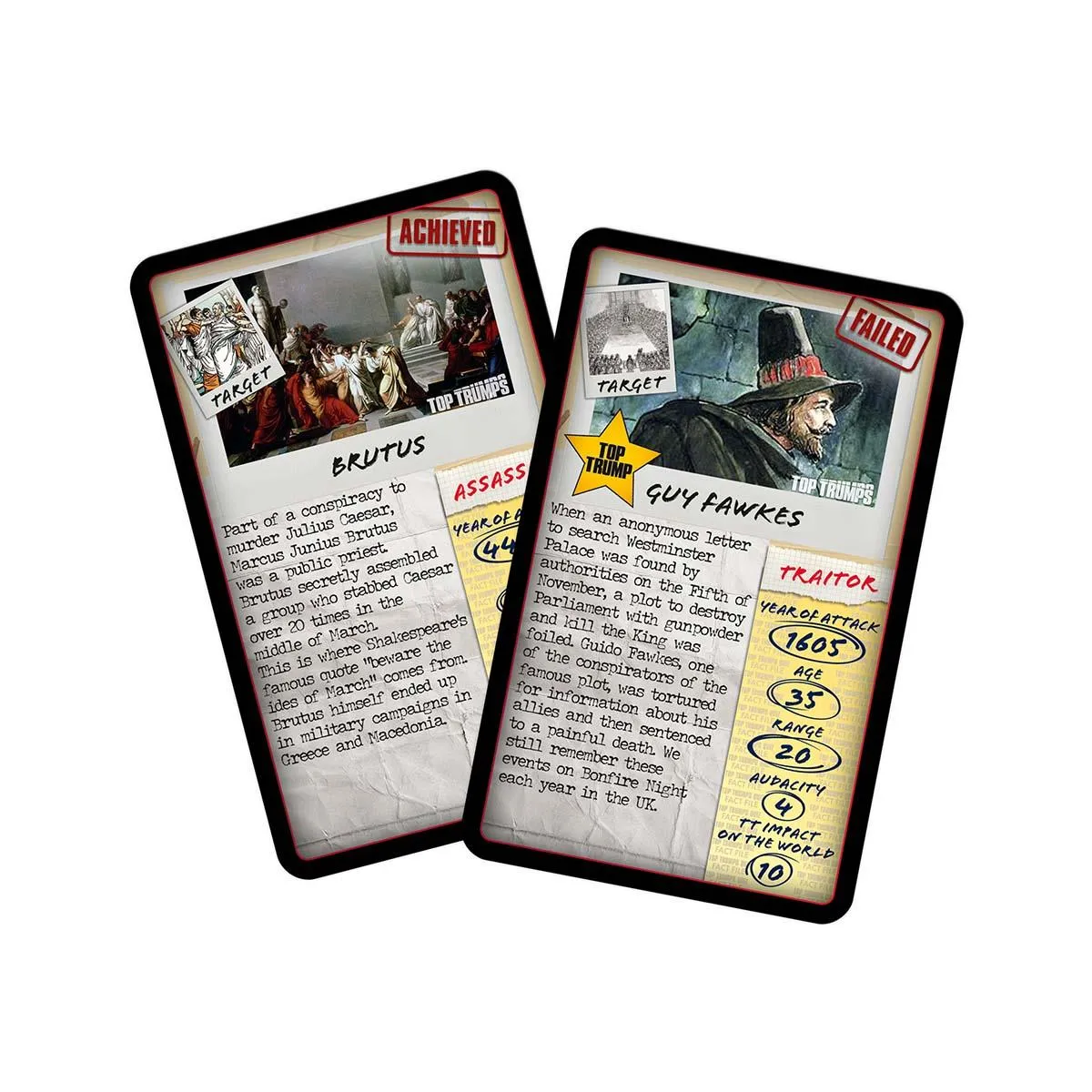 Top Trumps Traitors and Assassins kaartspel limited edition