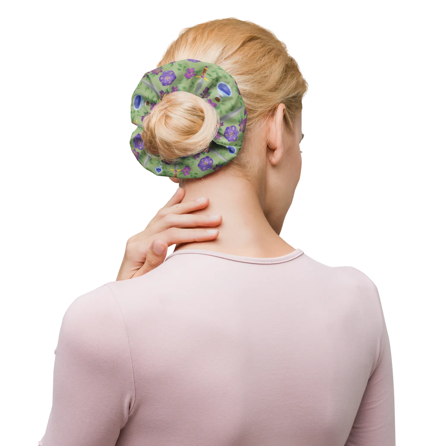 Gen Con Adventurer's scrunchie polyester paars bloemen