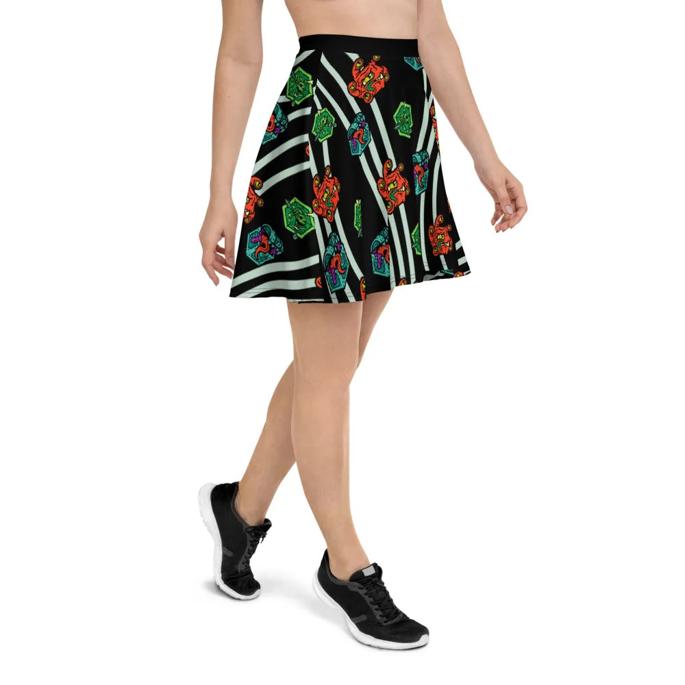 Roll A Crit Monsters Wave skaterrok polyester