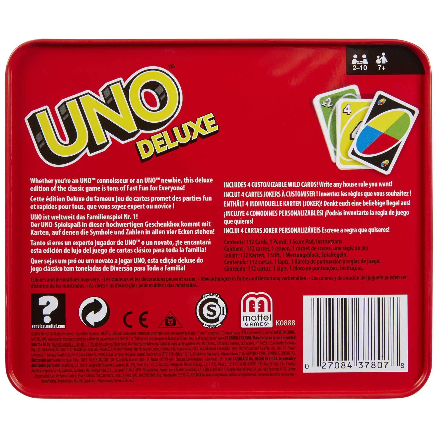UNO Deluxe kaartspel metalen box cadeauset