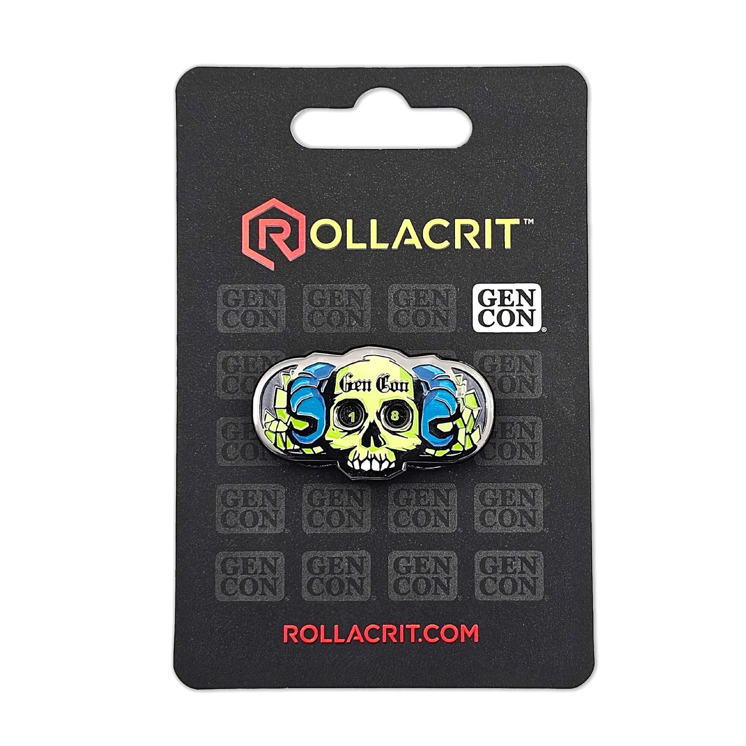 Roll A Crit Gen Con Skull Life Counter pin draaibaar