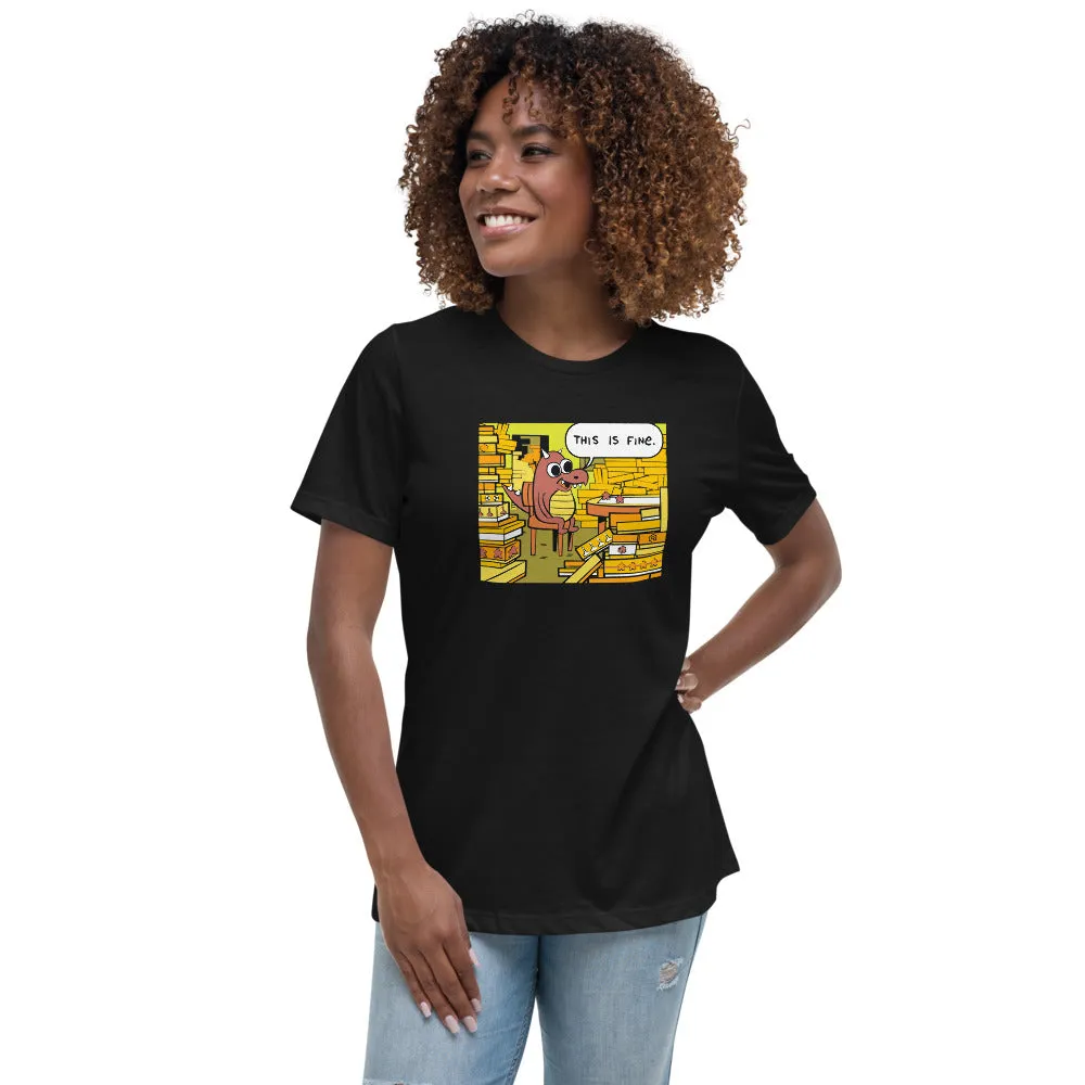 Rollacrit This Is Fine Dragon Hoard T-shirt dames katoen