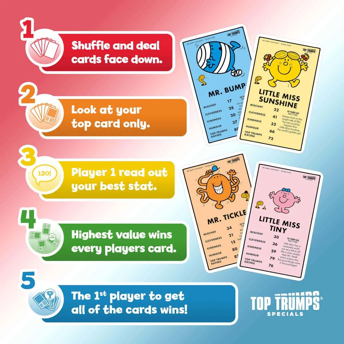 Top Trumps Mr Men Little Miss kaartspel 30 karakters