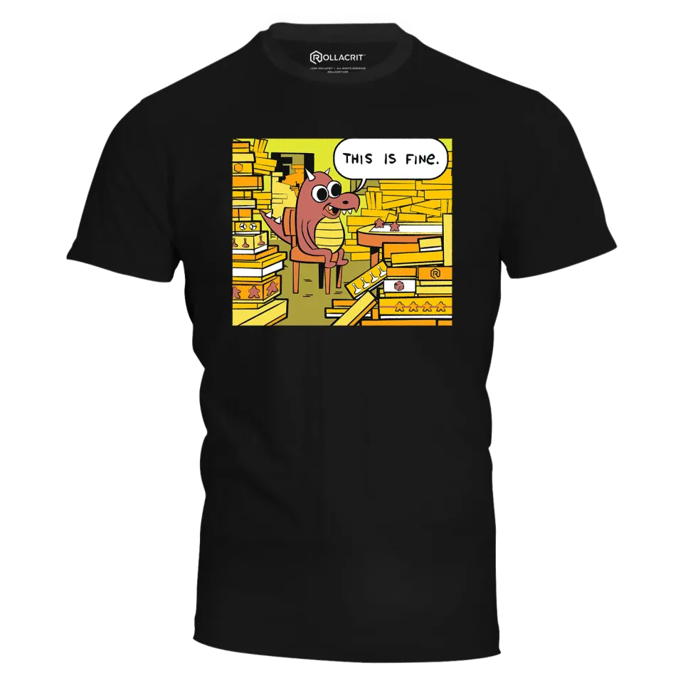 Roll A Crit This Is Fine Dragon Hoard T-shirt katoen