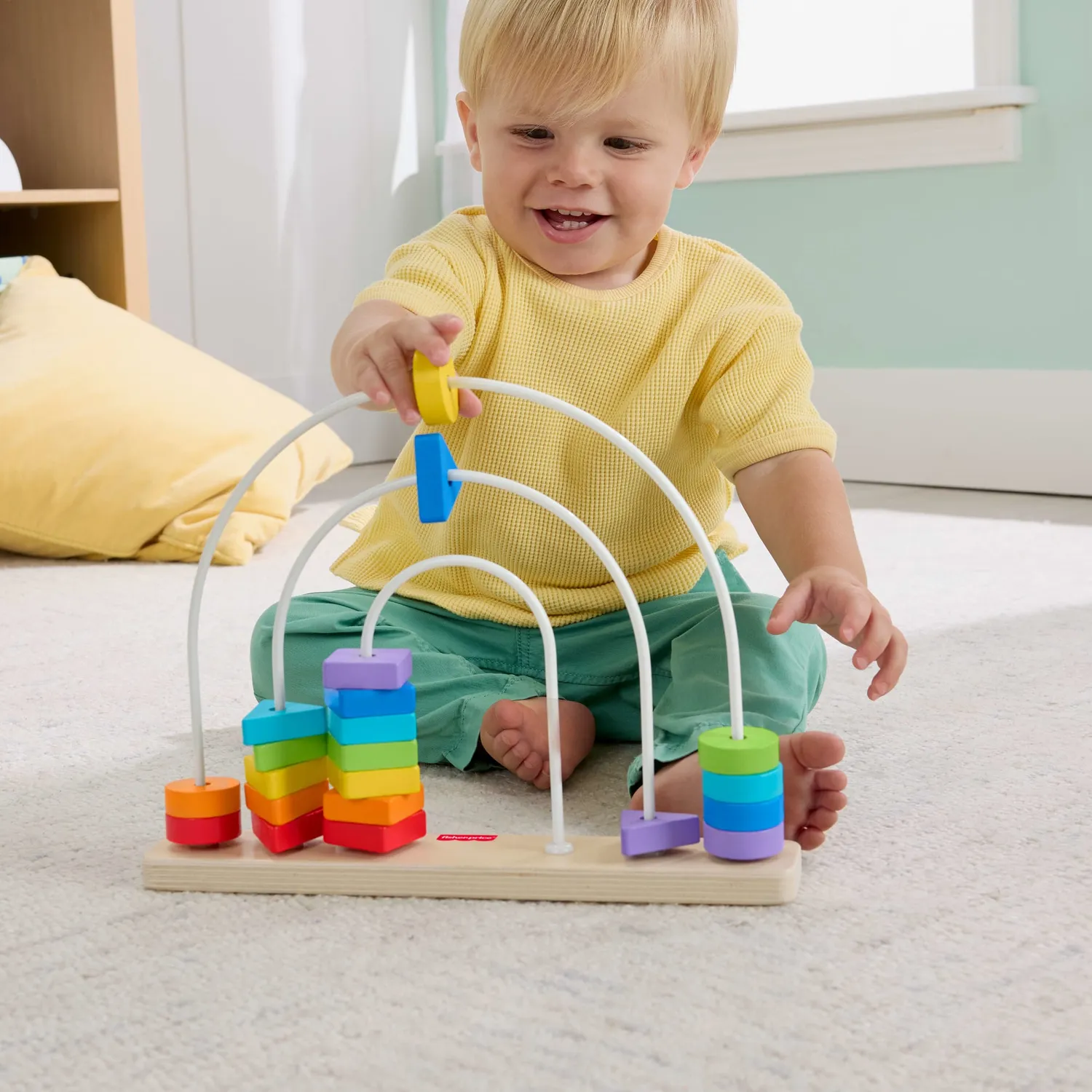 Fisher-Price Regenboog Houten kralen schuifspeelgoed 21-delig vanaf 1 jaar