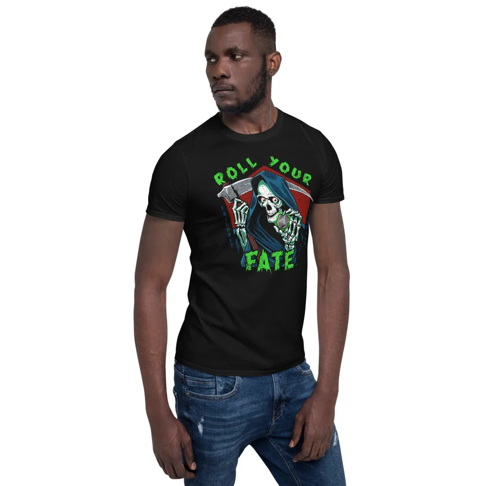Roll A Crit Roll Your Fate T-shirt dobbelspel katoen