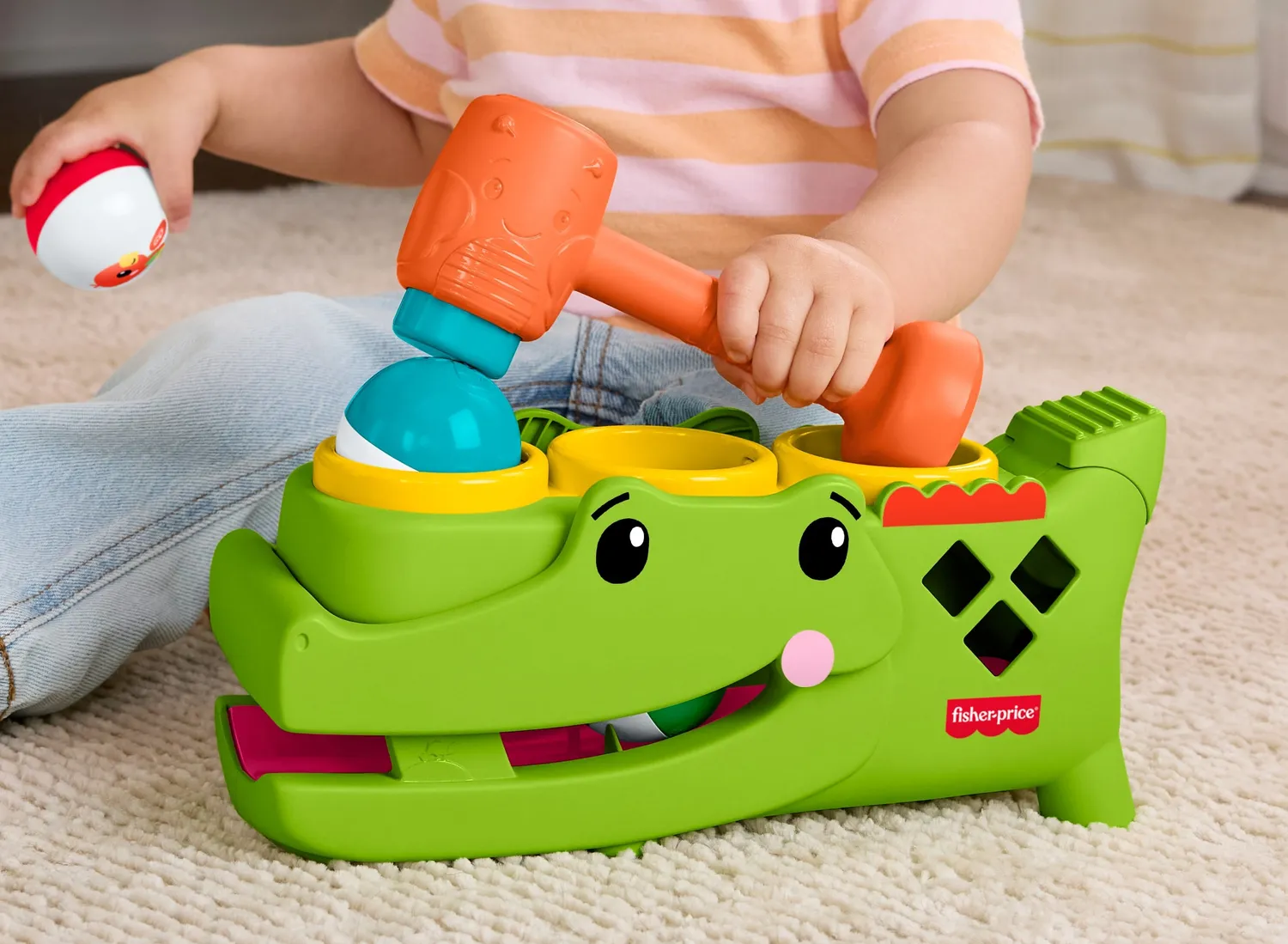 Fisher-Price Zit en Tik Rolligator hamerbank met 3 ballen
