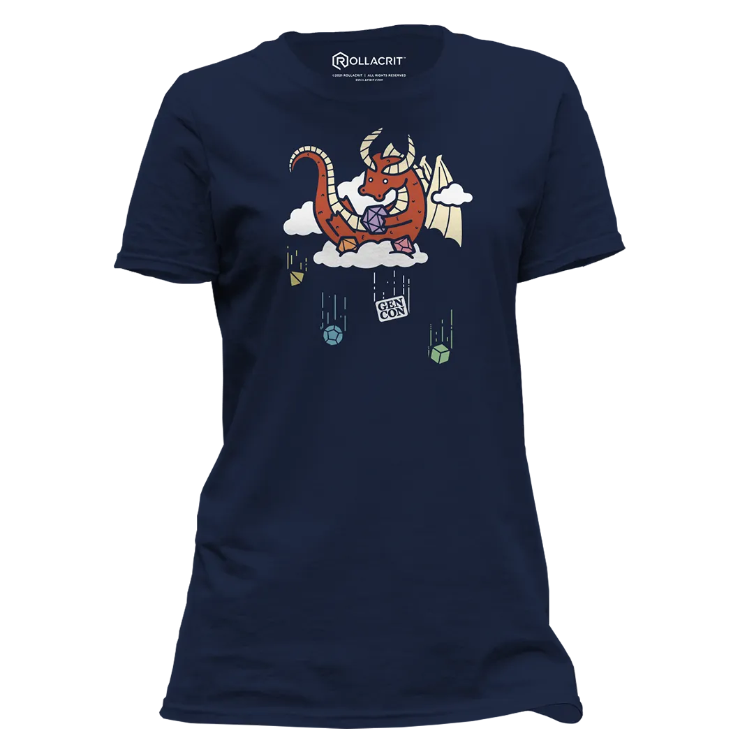 Roll A Crit Gen Con Skyrolling Genevieve Femme T-shirt Heather Blue Lagoon M
