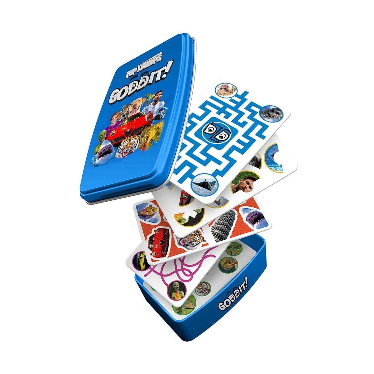 Top Trumps Goddit puzzel kaartspel 55 kaarten blik