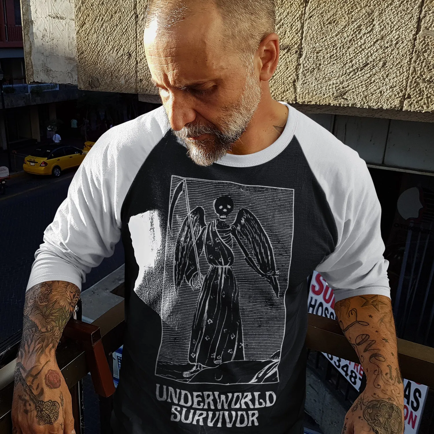 Gen Con Underworld Survivor raglan T-shirt 3/4 mouw