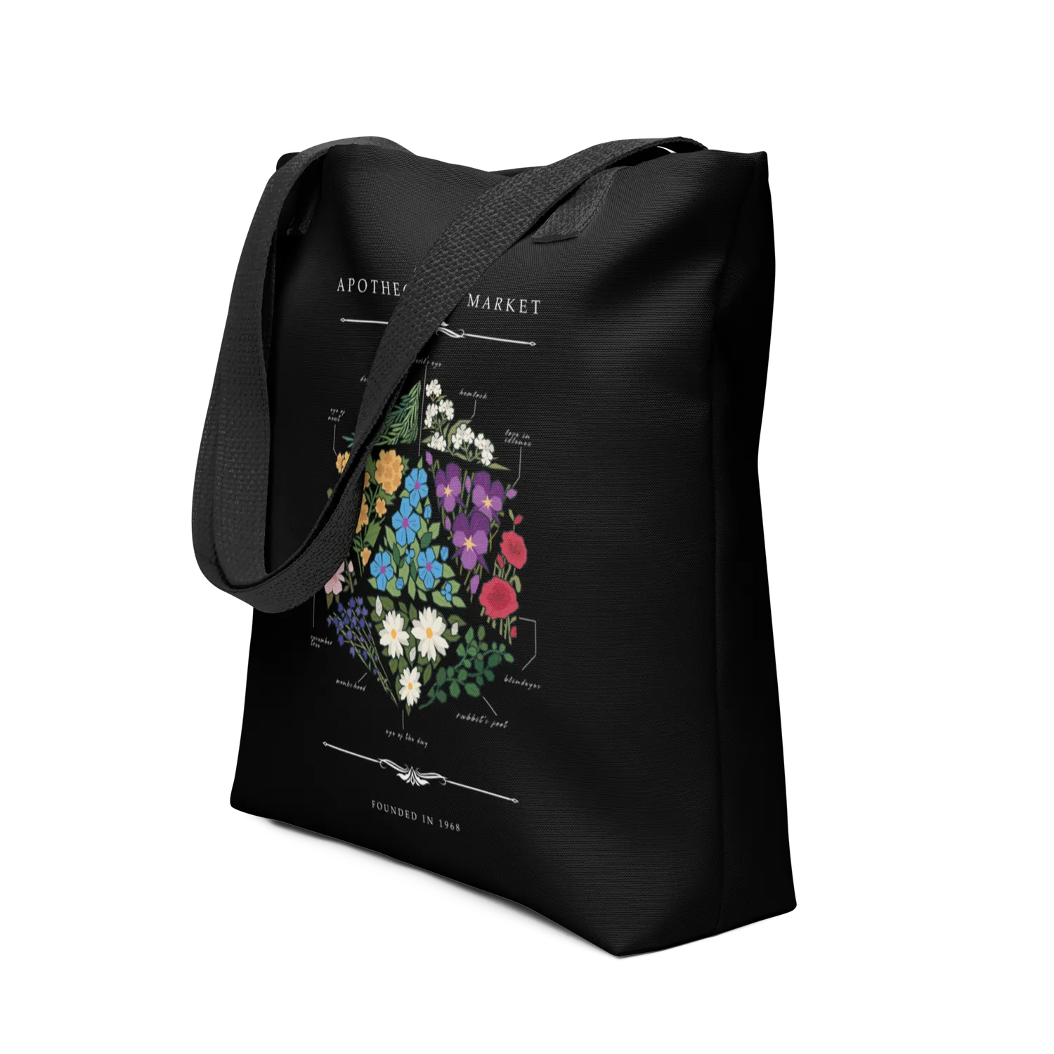 Roll A Crit Floral d20 draagtas wit 10 liter