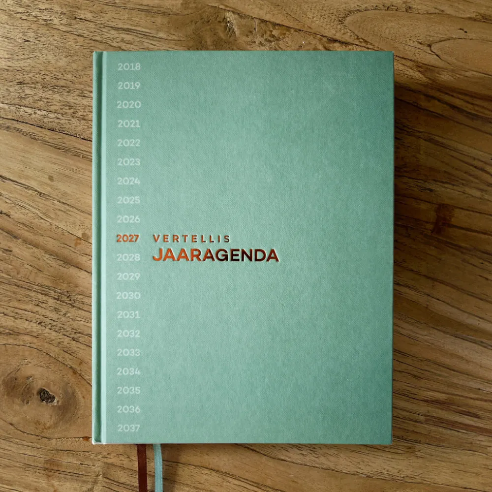 Vertellis Jaaragenda 2027 agenda met gratis journal