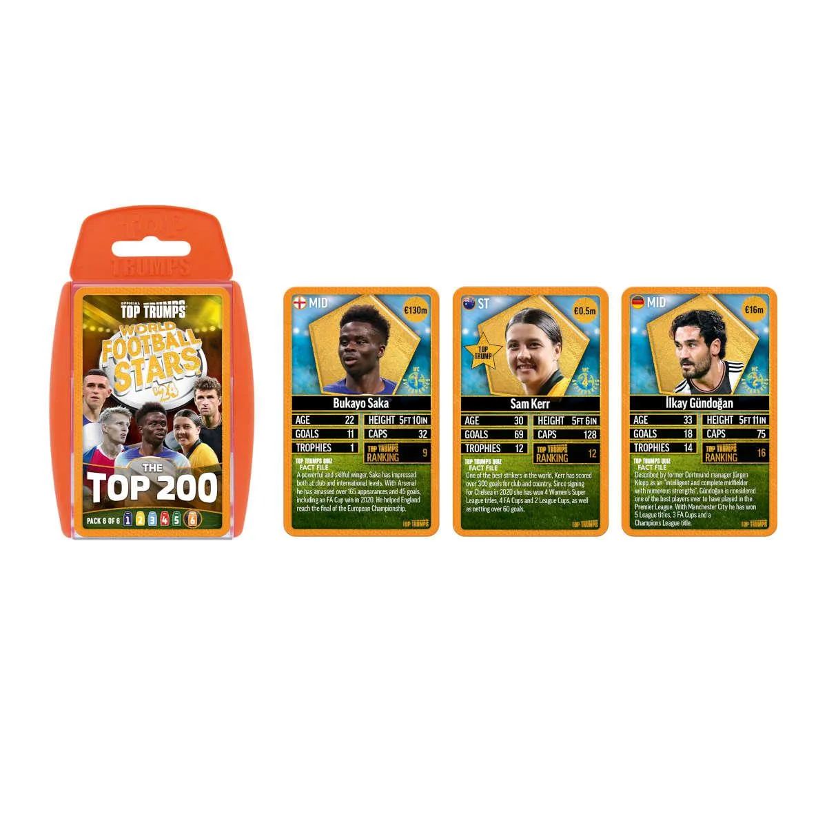 Top Trumps World Football Stars kaartspel Pack 6 Top 200
