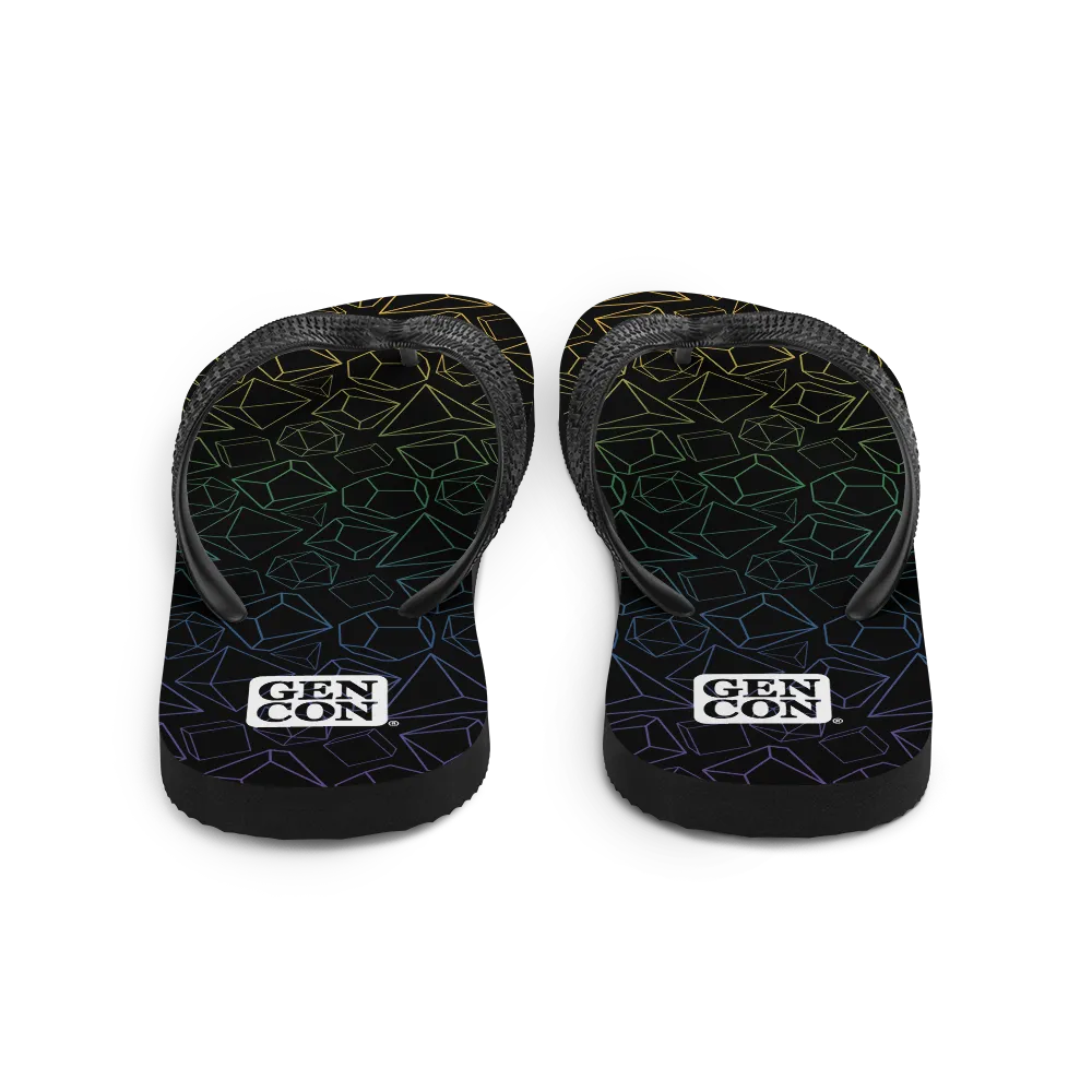 Gen Con Dice Pattern teenslippers zwart unisex