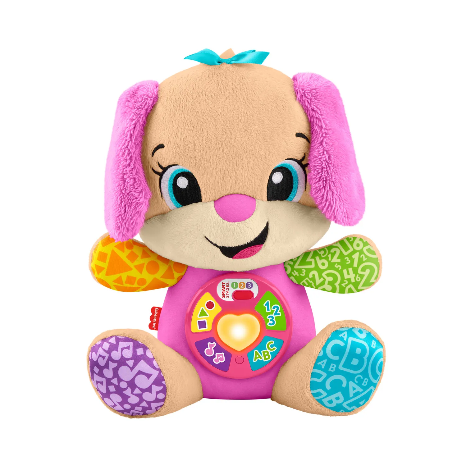 Fisher-Price Laugh Learn Puppy muziekknuffel roze Smart Stages