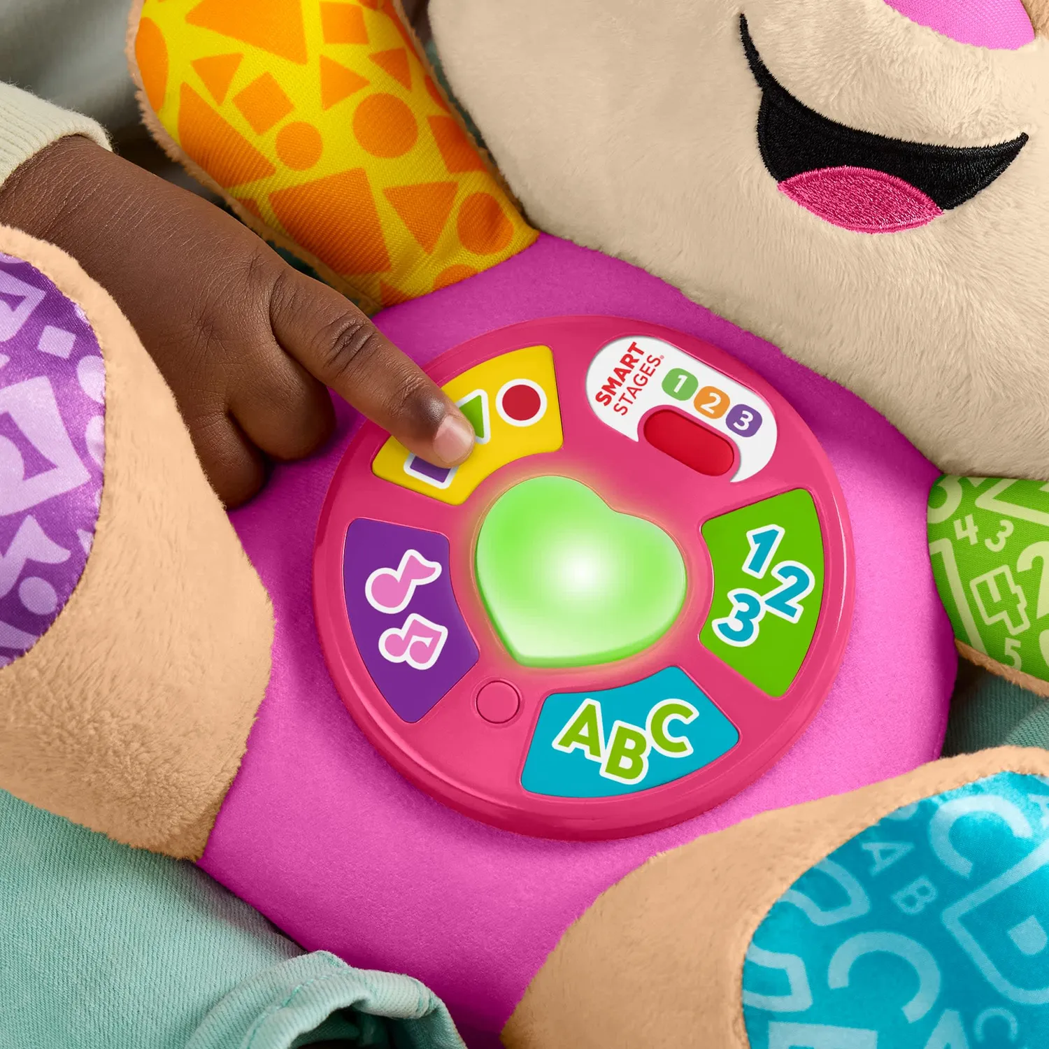 Fisher-Price Laugh Learn Puppy muziekknuffel roze Smart Stages