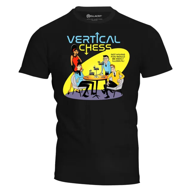 Roll A Crit Vertical Chess T-shirt katoen unisex