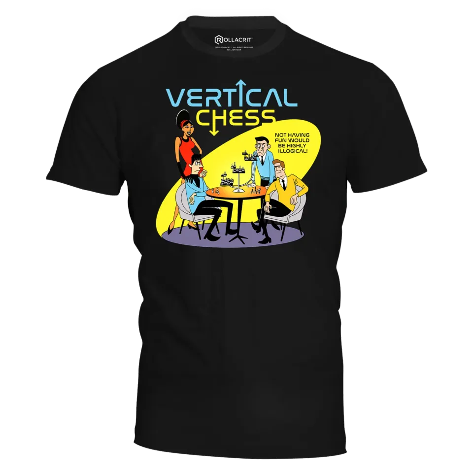 Roll A Crit Vertical Chess T-shirt katoen unisex
