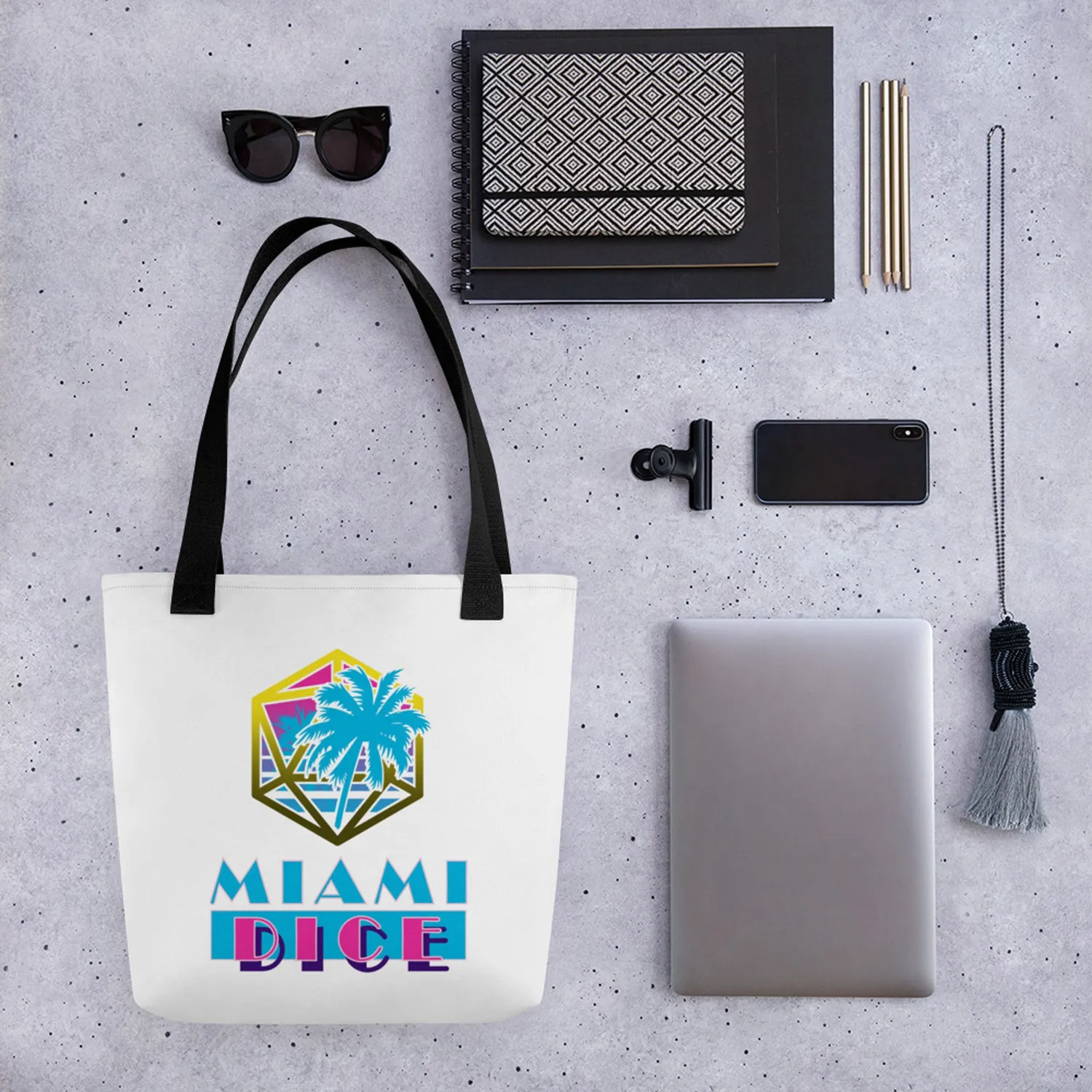 Roll A Crit Miami Dice tote bag 10 liter katoen
