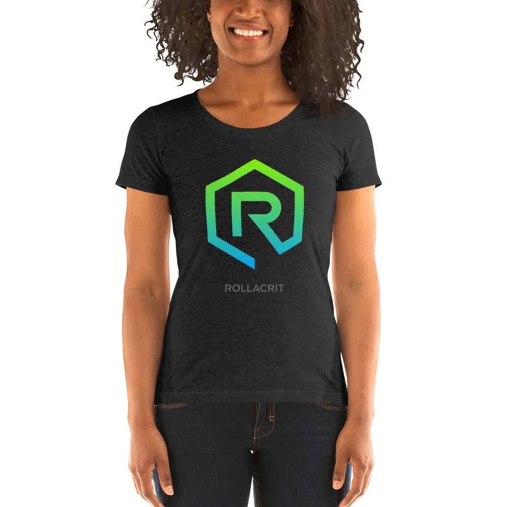 Roll A Crit Green Horizon 1e fitted T-shirt Charcoal-Black slim fit