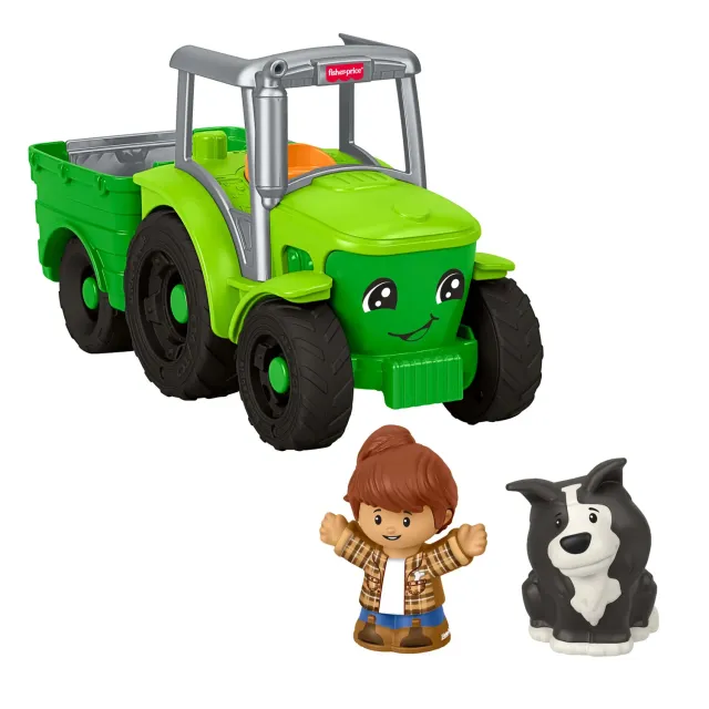 Fisher-Price Little People Duwtractor muziek met aanhanger
