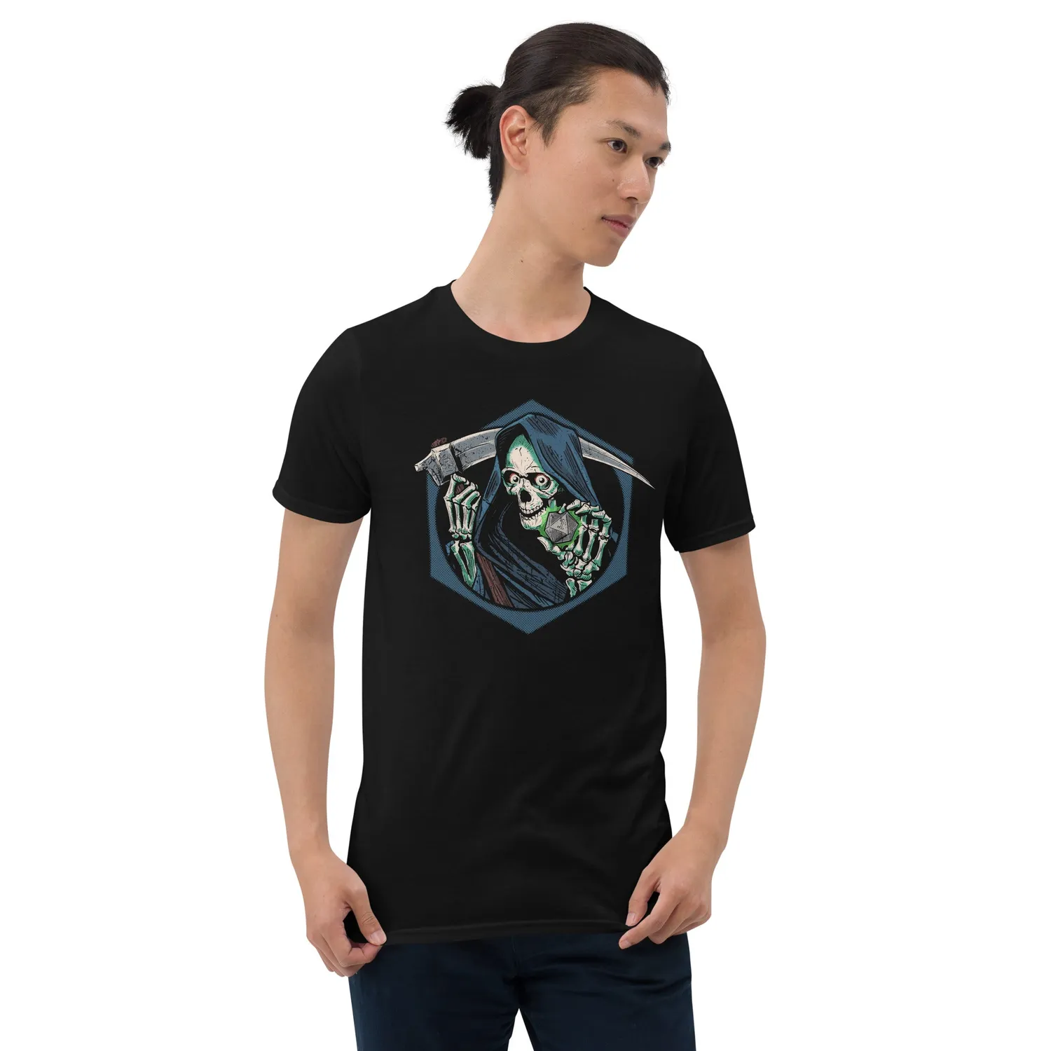 Roll A Crit Grim Roller T-shirt Halloween katoen