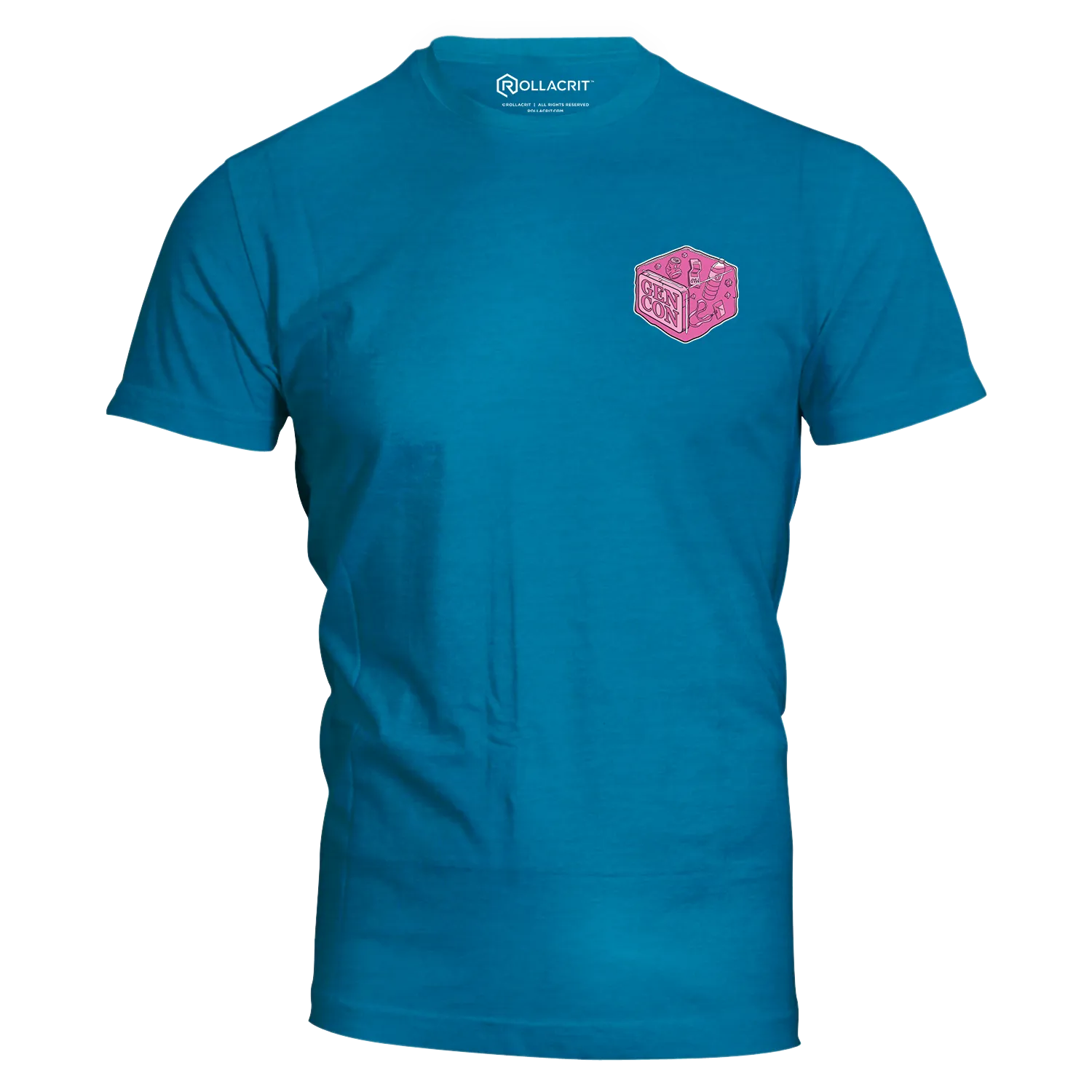 Roll A Crit Gen Con Pink Gelatinous Cube T-Shirt zwart