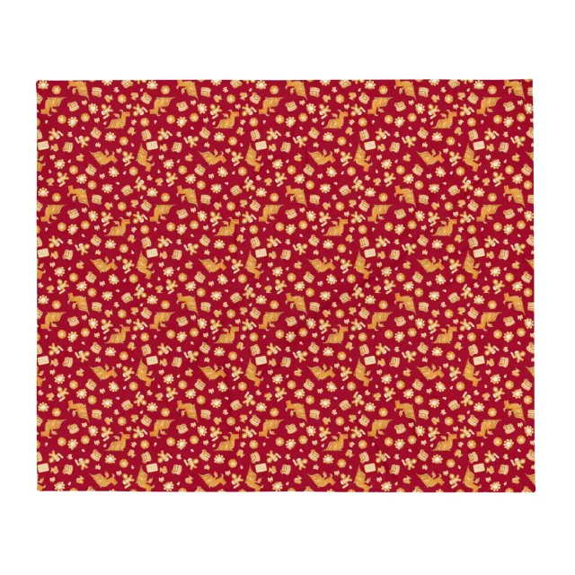 Roll A Crit Gen Con Gingerbread plaid 50x60 rood zacht