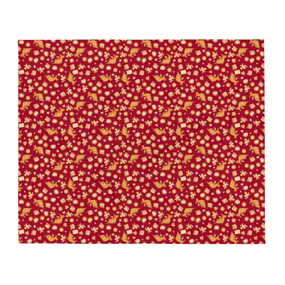 Roll A Crit Gen Con Gingerbread plaid 50x60 rood zacht