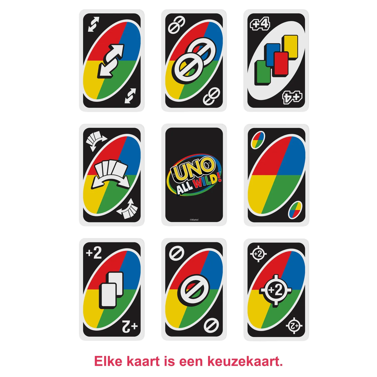 UNO All Wild kaartspel met alleen maar jokers