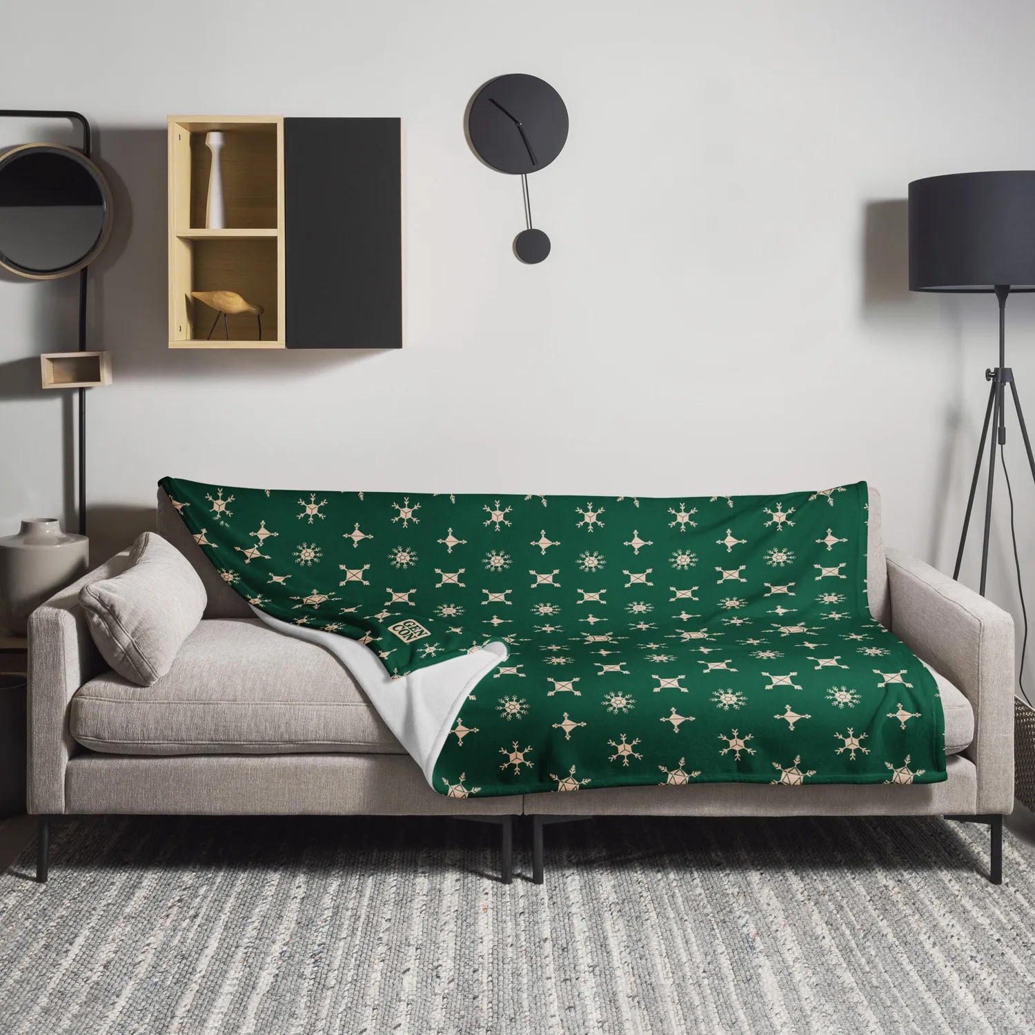 Gen Con Dice Snowflake deken 50x60 groen polyester