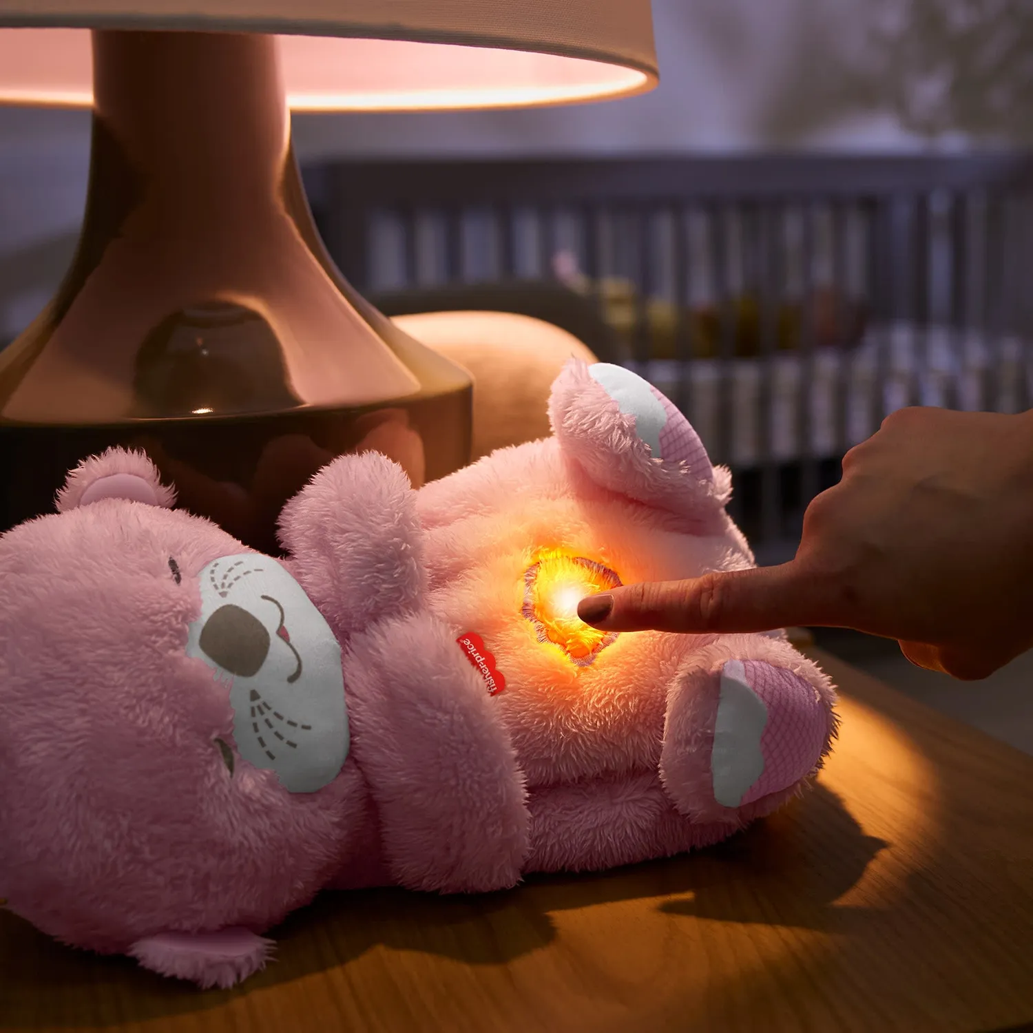 Fisher-Price Knuffelotter nachtlampje roze ademhaling muziek