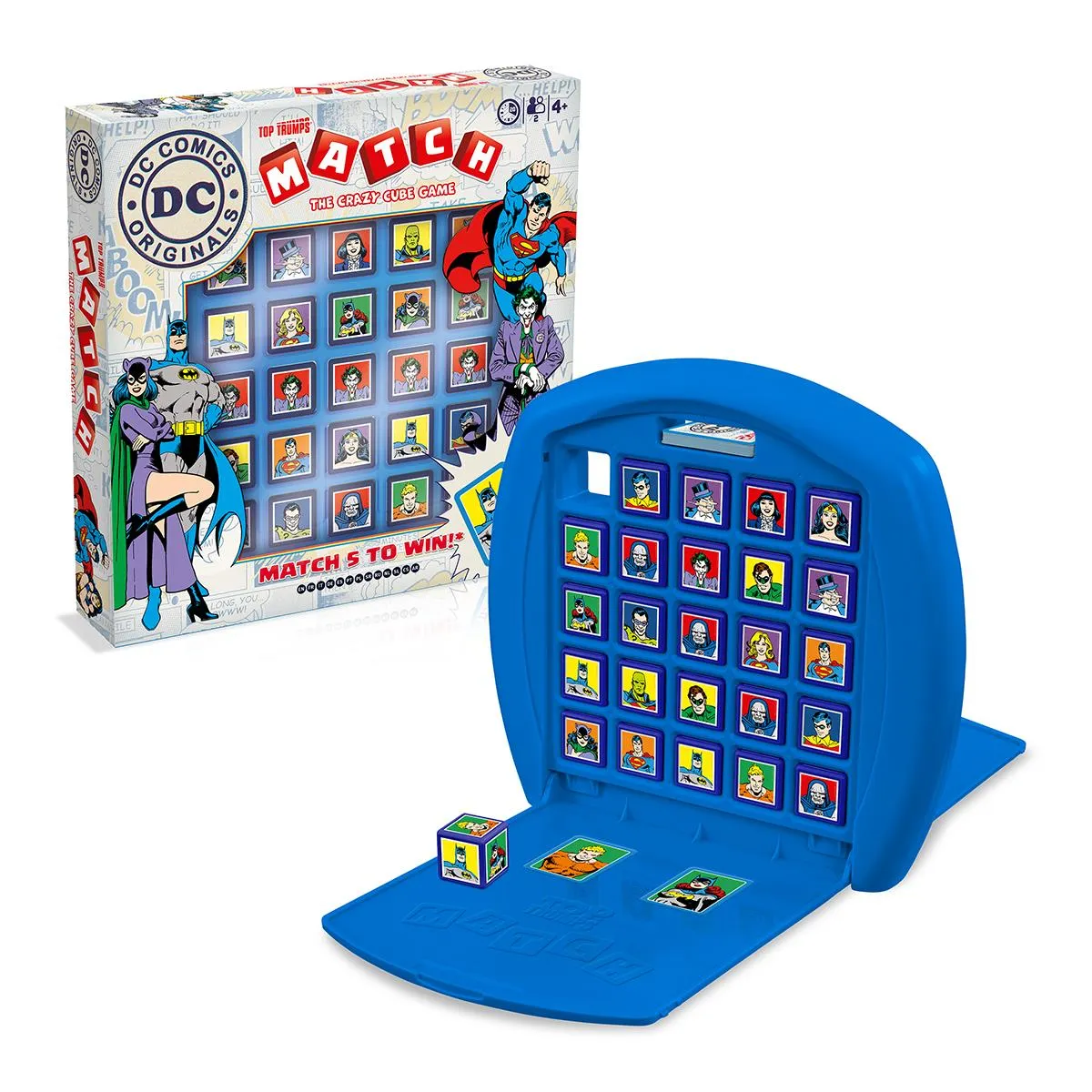 Top Trumps Match DC Comics kubusspel met 5 op een rij