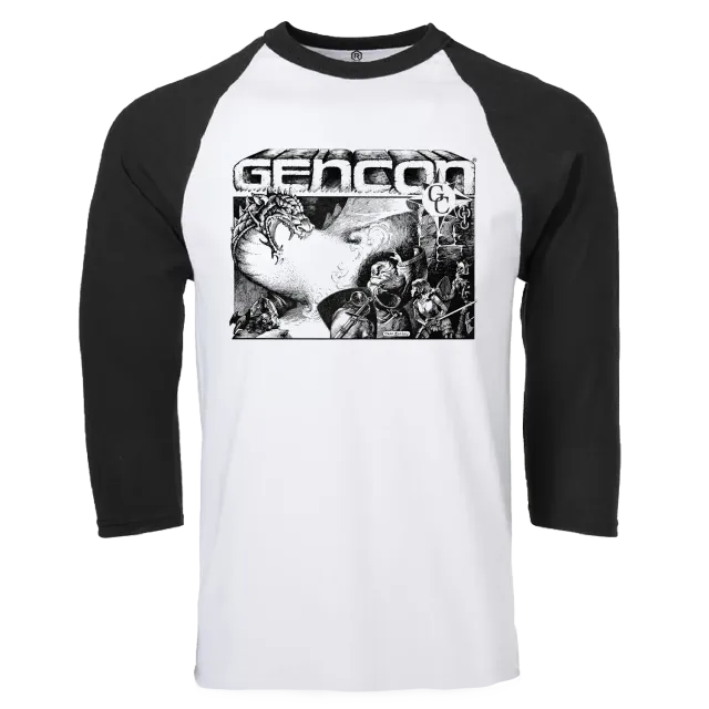 Roll A Crit Gen Con Retro Dragon raglan 3/4 mouw