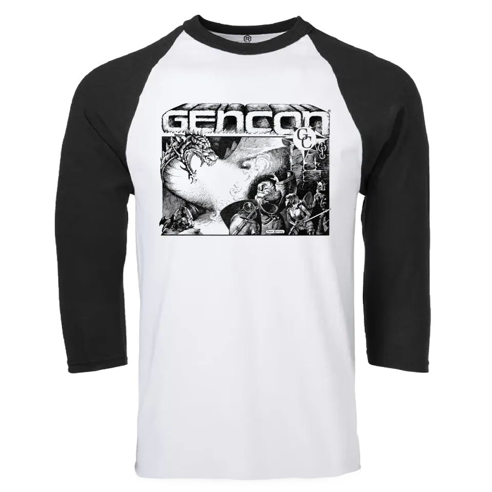 Roll A Crit Gen Con Retro Dragon raglan 3/4 mouw